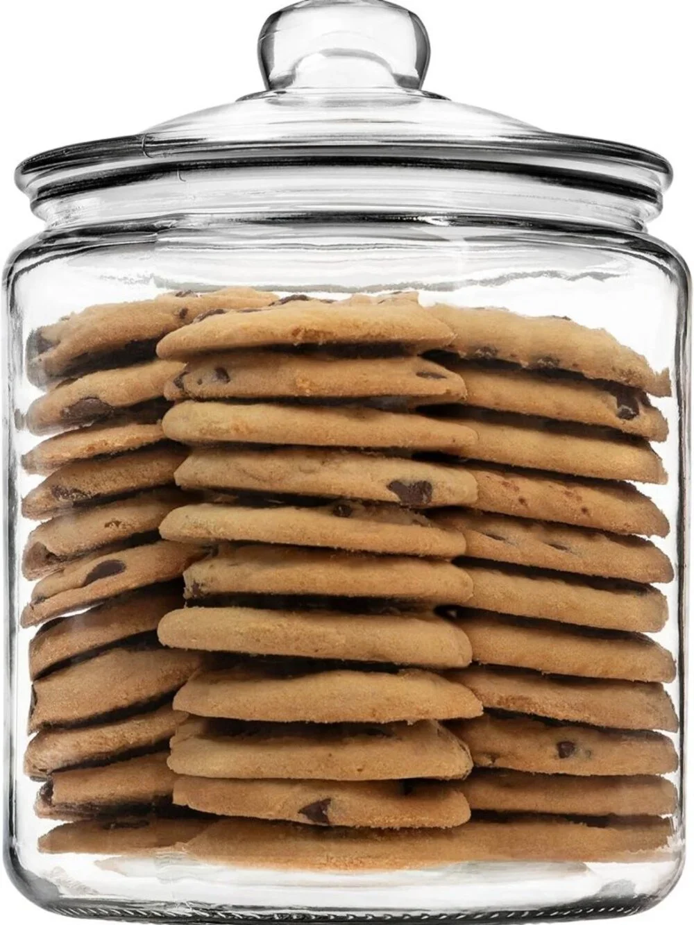 Airtight 1 Gallon Glass Cookie Jar with Lid - Large Clear Food Storage Container